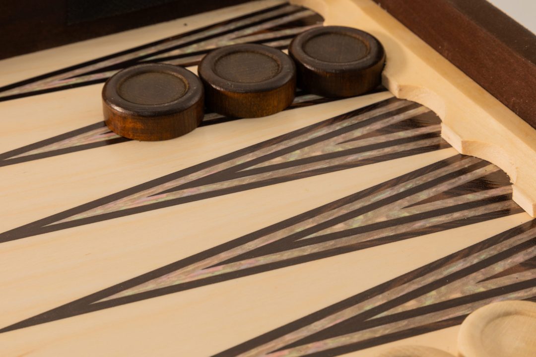 Szachy+Backgammon intarsja drukowana z masa perłową 48 cm - obrazek 5